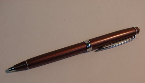 Ручка шариковая Pen Pro коричневый металлик/серебро - канцтовары в Минске